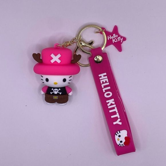 Hello Kitty Pink Skull Hat Keychain Sanrio - Picture 2 of 4